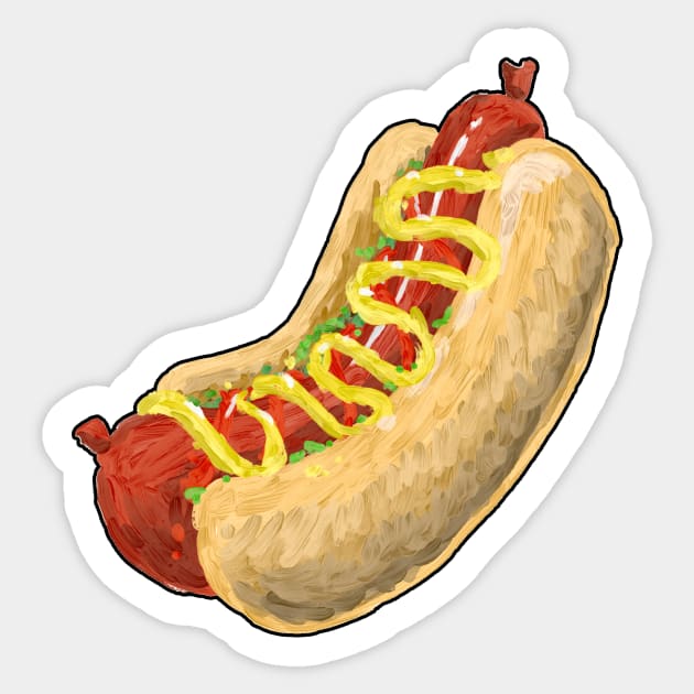 High art hot dog Sticker by johnnybuzt